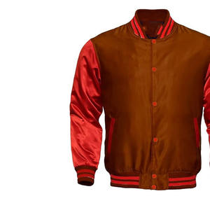 Veste bomber varsity pour homme en satin rouge, légère, coupe personnalisée, style streetwear, vêtement d'extérieur pour homme - Product Image 3