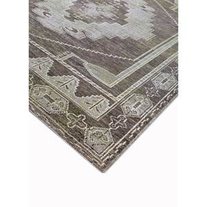 Alfombra de Lana Anudada a Mano, Color Gris Tomillo y Negro, con Patrón Geométrico y Abstracto, para el Hogar, Rectangular, para Pasillo o Sala de Estar - PKWL-1012 - Product Image 2