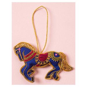 Zari Handmade <b>Christmas</b> Hangings Ornament for Decorative Use Very Exclusive and Customize <b>Blue</b> Horse Shape <b>Christmas</b> Ornament - Product Image 1