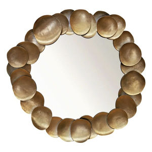 Espejo de Pared con Marco Metálico de Diseño de Cadena, Espejo de Pared Redondo con Acabado Dorado para Decoración de Baños en Hogares y Hoteles - Product Image 4