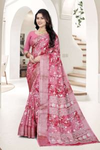 Exclusiva moda Georgette blusa Sari diseñador indio étnico impreso nupcial Saree para adultos última fiesta desgaste Boutique - Product Image 4