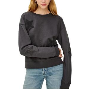 Haute qualité personnalisé hiver éponge étoile à cinq branches graphique 100% coton goutte épaule sweats pleine longueur Streetwear femmes - Product Image 4