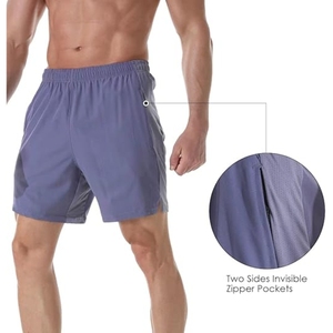 Vente en gros de shorts de sport pour hommes de style de rue imprimé sur mesure 100% polyester short de sport d'été à motif solide - Product Image 5