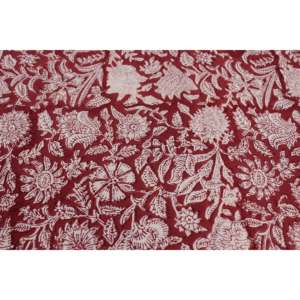Mantel Rectangular y Servilletas de Algodón 100% con Estampado Artesanal Hindú, Diseño Floral Rústico, Lino de Cocina para Uso Doméstico y Hoteles - Product Image 2