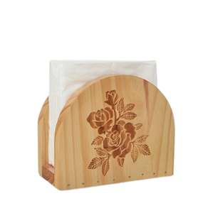 Vaisselle sur mesure porte-serviettes en bois brun clair stockage de tissu utilisation bois de noyer avec finition naturelle - Product Image 6