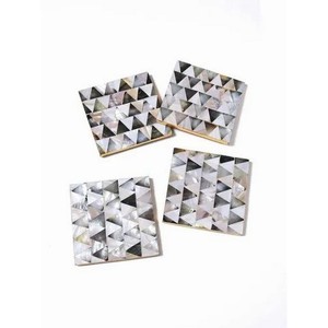 Sous-verre de service ensemble de sous-verre à thé de luxe avec support logo de taille personnalisée incrustation d'os carré rond pour la maison - Product Image 5