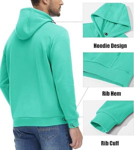 Sudadera con capucha con estampado 3D de talla grande personalizada, jersey de entrenamiento atlético informal con bolsillo canguro para invierno - Product Image 6