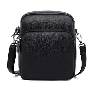 Men's and Women's GENUINE Leather Crossbody Bag with <b>Shoulder</b> <b>Strap</b> Waterproof Zipper Closure Fashionable Design - Product Image 4