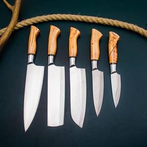 Juego de cuchillos de chef de cocina de acero inoxidable resistente Premium de cinco piezas, hoja multifuncional hecha a mano Premium en línea - Product Image 1