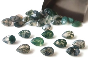 Agate verte naturelle, taille poire, facettée, 3x5mm-8x12mm, pierre précieuse de haute qualité faite à la main pour la fabrication de bijoux - Product Image 5