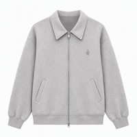 Blouson Bomber Gris à Revers pour Homme – Tendance Streetwear Automne, Léger, Double Fermeture Éclair, Vintage et Réversible