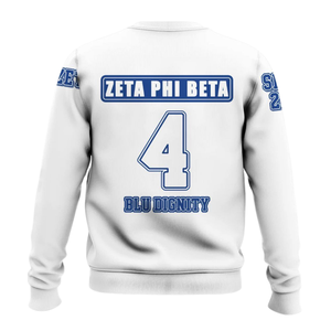 Sudadera Azul Bordada de la Hermandad Zeta Phi Beta 1920 para Mujer, Ropa Griega - Product Image 2