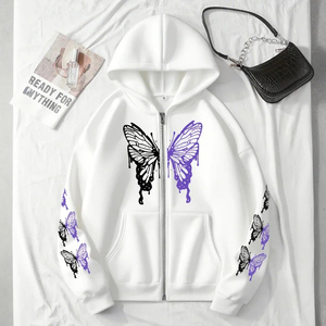 Femmes à capuche pardessus impression quotidienne fermeture éclair sweat décontracté polyvalent femme vêtements mode sport Jogging Streetwear - Product Image 4