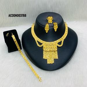 Gold Plated Women's Jewelry Sets-Classic Flower <b>Charm</b> Necklace with Box Chain - Product Image 1