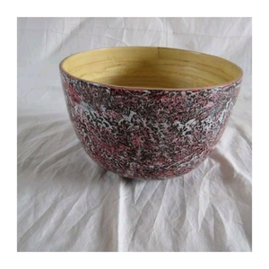 Saladier en bambou rustique fait à la main Surface lisse durable motif en bois naturel pour les collations à manger ou décor de cuisine - Product Image 6