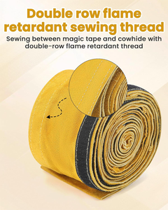 Manchon de câble de torche de soudage TIG, résistant aux flammes, en cuir, avec coutures en Kevlar, manchons de soudage jaunes pour câbles MIG/plasma - Product Image 3