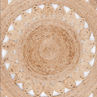 Best Selling European Reversible Solid Color Custom Modern Table Runner Hand Woven Jute Floor Carpet Living Room Braided Machine