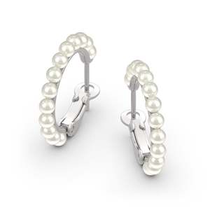 ต่างหูห่วงเงินสเตอร์ลิงประดับมุกเจลิยา - Product Image 3