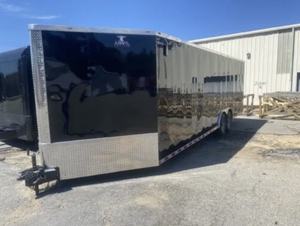 รถพ่วงเคลื่อนที่แบบปิดขนาด 10 ฟุต สีดำ ยี่ห้อ Anvills ลดราคา สำหรับขายอาหารจานด่วน โครงสร้างสแตนเลส 4 ล้อ ปรับแต่งได้ - Product Image 2