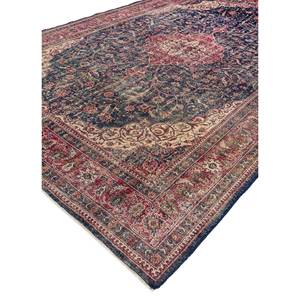 Alfombra de Lana Azul Vintage Hecha a Mano Pae-5052, Felpa para Sala de Estar, Pasillo, Habitación Juvenil, con Medallón Rectangular Abstracto - Product Image 2