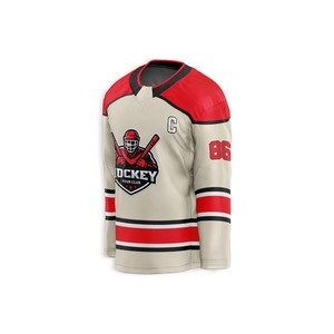 Maillots de hockey sur glace pour adultes en gros, impression par sublimation, 280 grammes, avec épaules en maille à picots, numéros de joueur, nom de l'équipe - Product Image 4