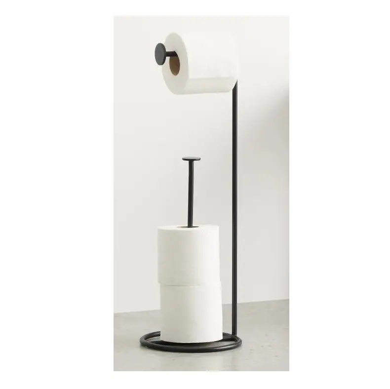 Toilet Paper Holder Stand Bathroom Toilet Paper Roll Holder Stand with Reserve Standing Toilet Paper Holder with Storage