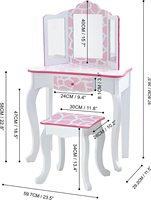 Chunlei – coiffeuse de maquillage miroir avec tiroir pour enfants