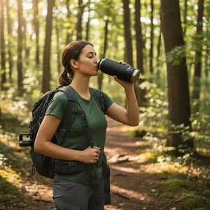 Borraccia Termica Nat Geo Outdoor World 800ml in Acciaio Inossidabile con Manico Nera - Product Image 6