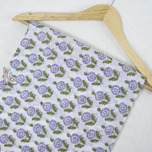 Tela de algodón de buena calidad, tejido hecho a mano con diseño de flores, tamaño personalizado, Color blanco, Material crudo para vestido, 2023