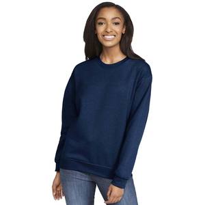 Sweatshirts à col rond en coton mélangé bleu marine pour femmes - Product Image 1