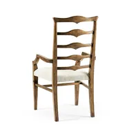 Ensemble de 2 chaises de salle à manger à dossier en échelle - Chaises de cuisine rembourrées avec structure en bois