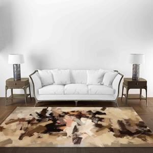Alfombras con Estampado de Pintura Abstracta en Tonos Marrones, Alfombra Impresa, Alfombra Delgada No Tejida - Product Image 2