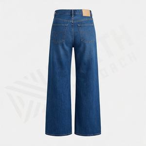 Premium Rate High Quality <b>Women's</b> Mid Rise Dark Washed Denim Pants Casual Wear Tinted <b>Baggy</b> Loose Customized Color <b>Jeans</b> Winter - Product Image 6