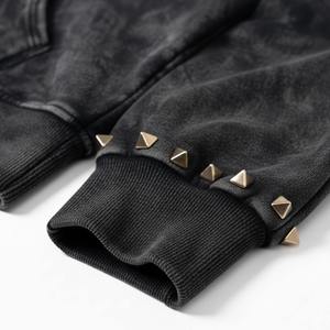 เสื้อฮู้ดดี้วินเทจแบบสั่งทำพิเศษ ผ้าคอตตอนหนา 500 กรัม ปักลายตัวอักษร ดีไซน์กราฟิกทรงบ็อกซี่ แบบครอป สำหรับผู้ชายและผู้หญิง - Product Image 5