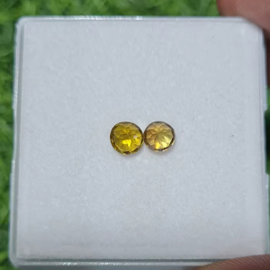 Sphène naturel (Titanite) pierre de naissance rare en cristal de forme ronde à facettes pour la fabrication de bijoux paire de pierres précieuses en vrac - Product Image 4