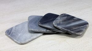 Handmade Marble Coaster Set Creative Square Design 6-Piece Table Top Decorative Wooden Coaster with <b>Corkscrews</b> & <b>Openers</b> - Product Image 4