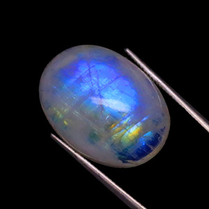 พลอยมูนสโตนสีรุ้งธรรมชาติที่สวยงามอัญมณีทรงวงรีเกรด100% Gemstone-A.A.A อัญมณีทรงหลวมของแท้ - Product Image 5