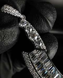 จี้เพชรผ่านการทดสอบ GRA พร้อมใบรับรอง จี้รูปทรงมีดสำหรับงานปาร์ตี้ฮิปฮอป  แบบยูนิเซ็กซ์  เงินแท้ 925 ประดับเพชร VVS มอยส์ซาไนต์เต็มชิ้น - Product Image 5