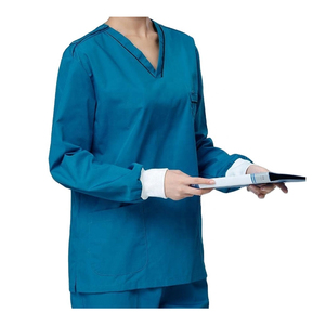 Premium Hospital Scrub Uniform <b>Set</b> for Nurses and <b>Doctors</b> Jogger Pants V Neck Short Sleeve Medical Clothing Custom Logo Workwear - Product Image 6