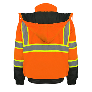 Chaqueta de seguridad con logotipo de tamaño personalizado a precio de fábrica 2025, chaqueta de seguridad Oxford duradera y forro polar cálido, chaqueta de seguridad reflectante alta - Product Image 2