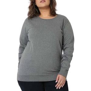 2025 Custom Embroidery Logo <b>Sweatshirt</b> 100%Cotton Crew Neck Winter Wear <b>Grey</b> Color High Quality Long Sleeves Women <b>Sweatshirts</b> - Product Image 1