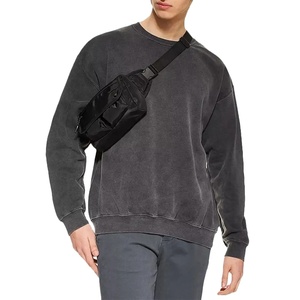 Sweat-shirts pour hommes personnalisés OEM, de qualité supérieure, unis, épais, effet délavé et vieilli, délavés à l'acide, pour un style décontracté MADE BY HS 2026 - Product Image 1