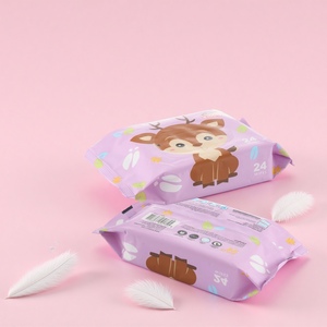 Lingettes humides pour bébé, 24 unités, douces, non parfumées, pour bébés, articles de nettoyage ménager, matériau non tissé - Product Image 3