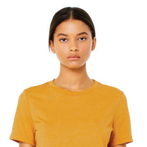 100% Airlume เสื้อยืดแขนสั้นแบบสบายๆ,แหวนปั่นผ้าฝ้าย32 Single 4.2 Oz Mustard Womens - Product Image 4