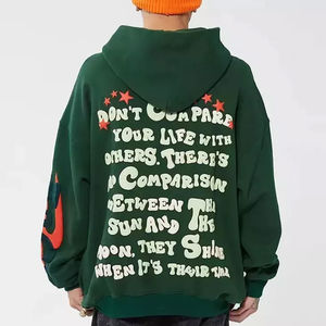 เสื้อสวมหัวผ้าคอตตอนฟลีซผู้ชายมีฮู้ดพิมพ์ลายพัฟ3D 390 GSM 100% ขนาดใหญ่380แฟชั่นใหม่ - Product Image 6