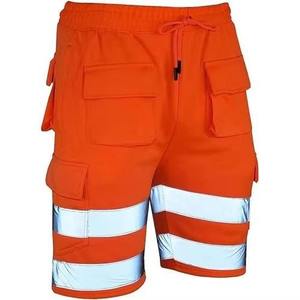 Shorts de sécurité réfléchissants à haute visibilité pour hommes en gros, shorts cargo vintage à taille élastique, toutes les couleurs - Product Image 2