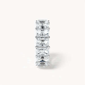 Anillo de Eternidad con Circonitas Cúbicas de Corte Marquesa en Platino Rodio - Product Image 6