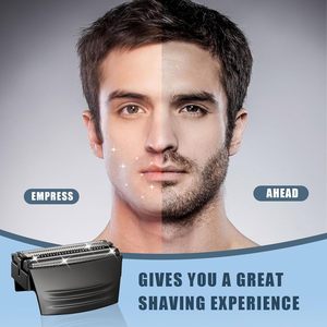 Lot de 2 Têtes de Rechange pour Rasoir Électrique, Lames Triple et Double, Lavables, Alimentation USB, pour Rasage du Visage - Product Image 5