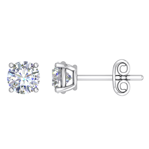 Boucles d'oreilles clous en diamant de laboratoire 9K en gros pour femmes, clarté VS1, taille brillant, certifiées IGI, or jaune et blanc, style hip-hop - Product Image 2
