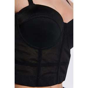 Top Corto Casual con Cuello Redondo y Tirantes Delanteros con Logotipo - Product Image 5